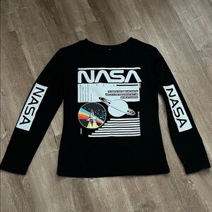 Juniors NASA Black Long Sleeve Shirt